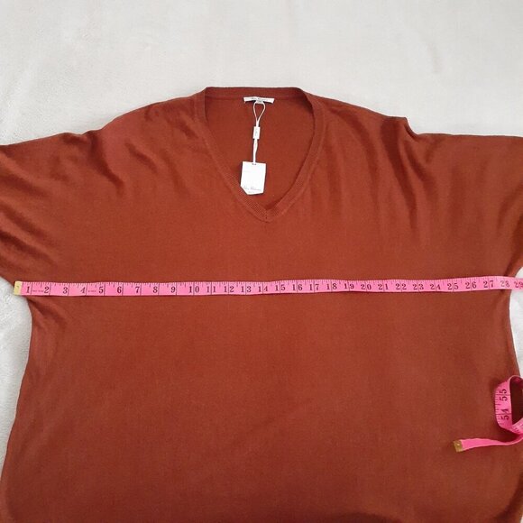 Vila Milano NWT Women's Size 2X Burnt Orange Soft V Neck Long Sleeve Sweater - Picture 8 of 10